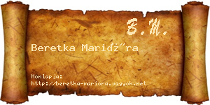 Beretka Marióra névjegykártya